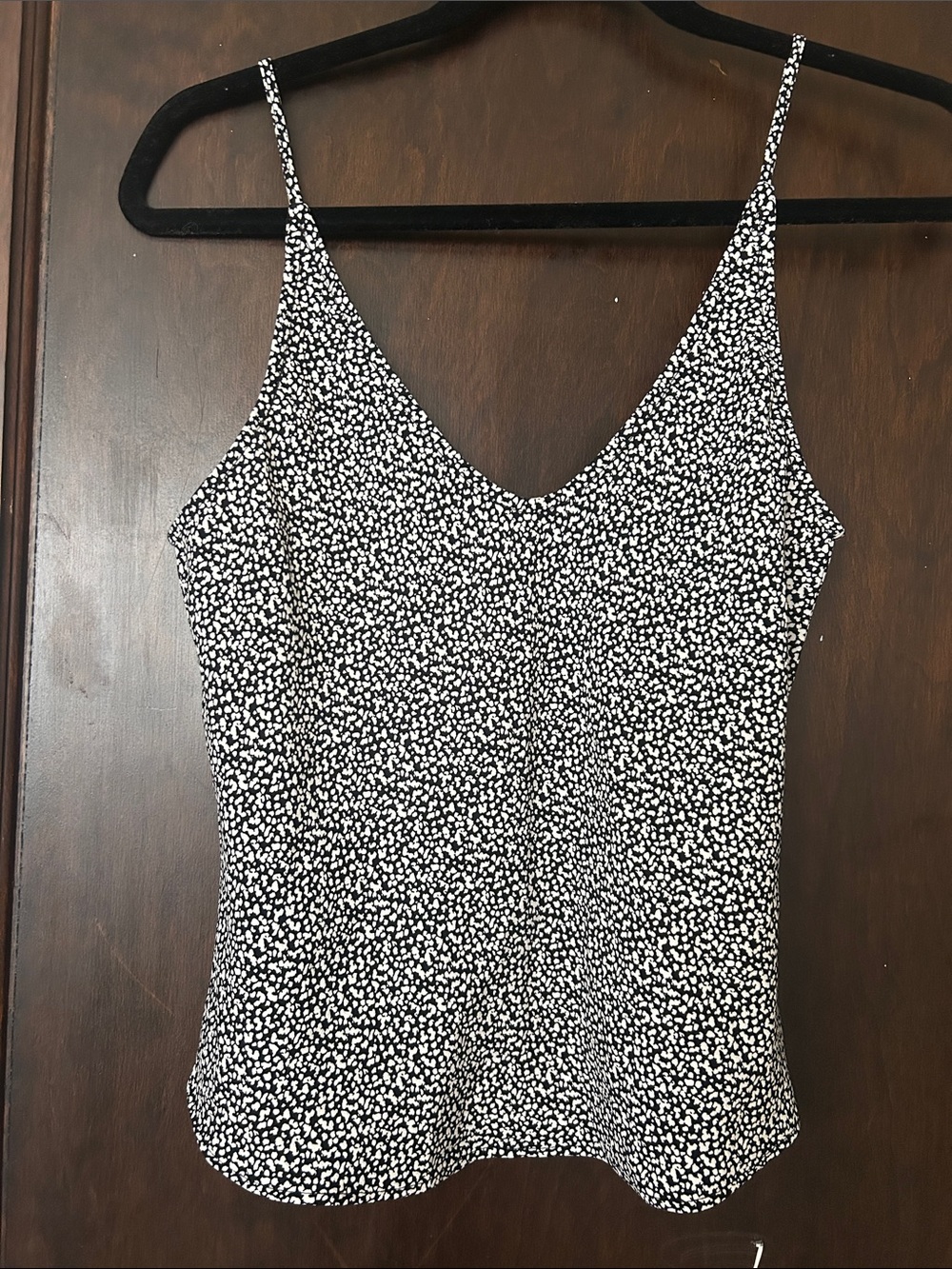 Abercrombie Women's Black & White Spotted V-Neck Camisole